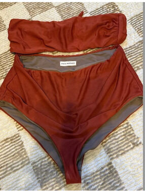 Mara hoffman orange high waisted bikini xl